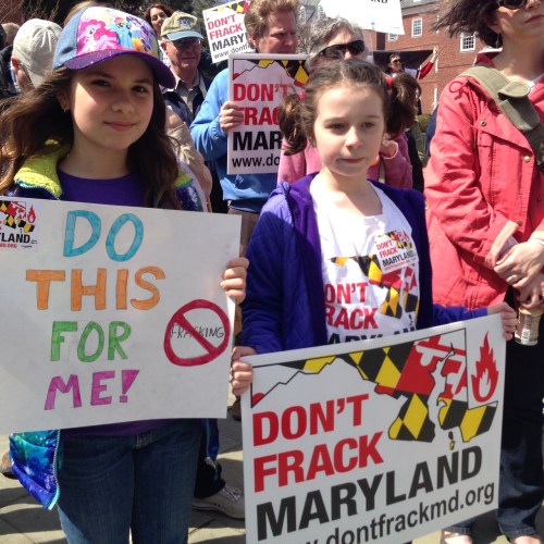 Claire at fracking rally